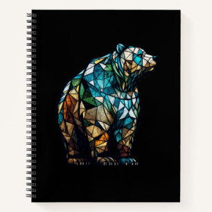 Grizzlybären-Tierportrait Gesteinigter Glaswald Notizbuch
