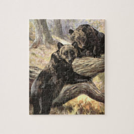 Grizzlybären von CE Swan, Vintage Waldtiere Puzzle