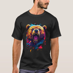 Grizzlybischer Bär Kunstvoll wandern im Valle Verz T-Shirt
