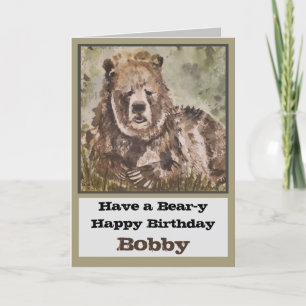 Grizzy Bär Happy Birthday Personalisiert Card Karte