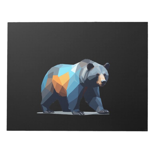 Grizzy Bär Vector Art mit lebhaften Farben Notizblock (Vorderseite)