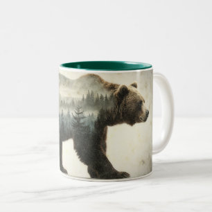 Grizzy Bar Wilderness Art Zweifarbige Tasse