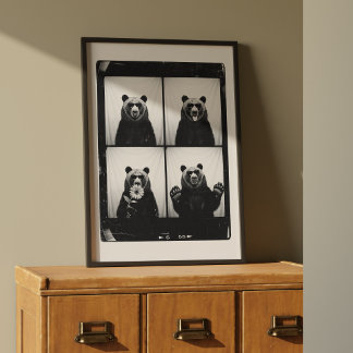Grizzy Bären Fotobooth Trendy Wall Art Poster