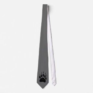 Grizzy Bären Paw Print Gray Necktie Krawatte