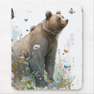 Grizzy Bären Portrait Tiermalerei Kunst, Dichtung  Mousepad