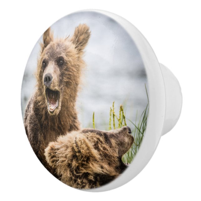 Grizzy Cubs suchen nach ihrer Mutter Keramikknauf (Rechts)