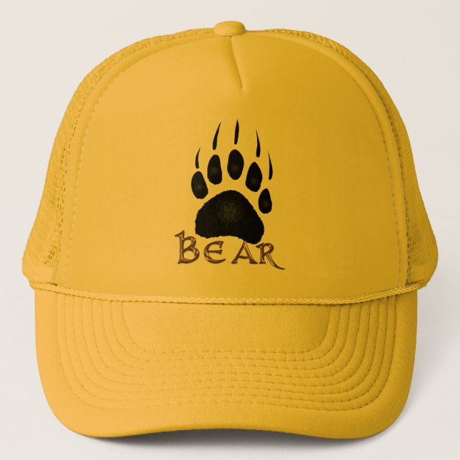 Grizzy Paw Print Wildlife Supporter Trucker Cap Truckerkappe (Vorderseite)