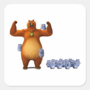 Grizzy und Lymphe Quadratischer Aufkleber