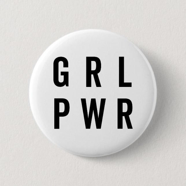 GRL PWR / Girl-Power Feministenangebot Button (Vorderseite)