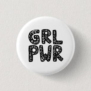 GRL PWR Girl Power Typografie Button