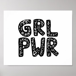 GRL PWR Girl Power Typografie Poster