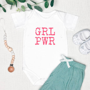 GRL PWR (Girlpower) - Niedliches Hot Pink Baby Strampler