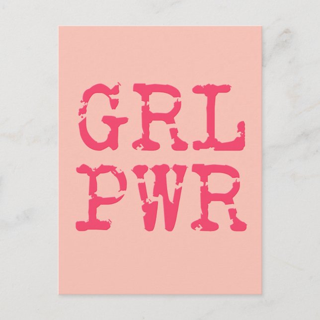 GRL PWR (Mädchen) - Fun Zitat Postkarte (Vorderseite)