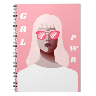 GRL PWR Moderne feministische Illustration Girl Po Notizblock