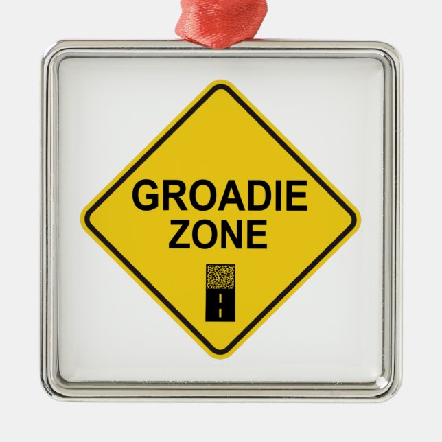 Groadie Zone Gravel Cycling Ornament Aus Metall (Vorne)