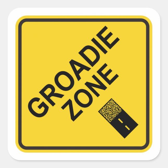 Groadie Zone Gravel Cycling Quadratischer Aufkleber (Vorderseite)