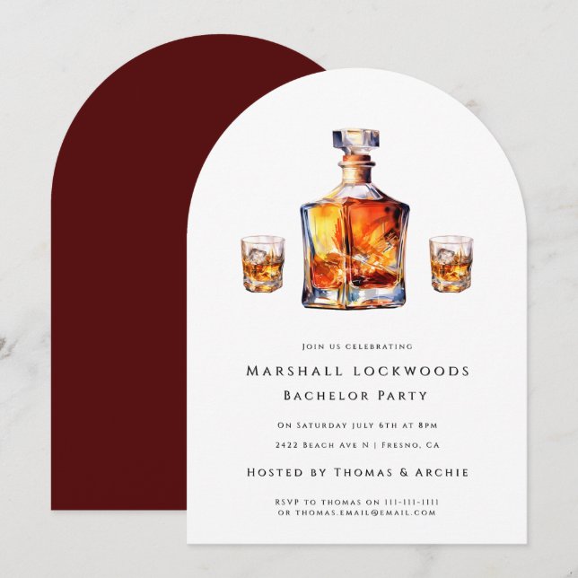 Grob als Junggeselle Einladung (Vorne/Hinten)