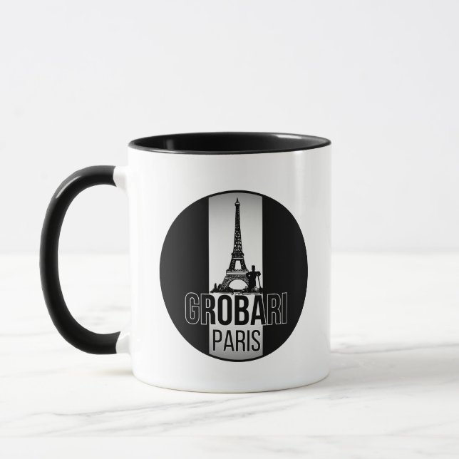 Grobari Paris Eiffelturm Schwarz-Weiß  Tasse (Links)