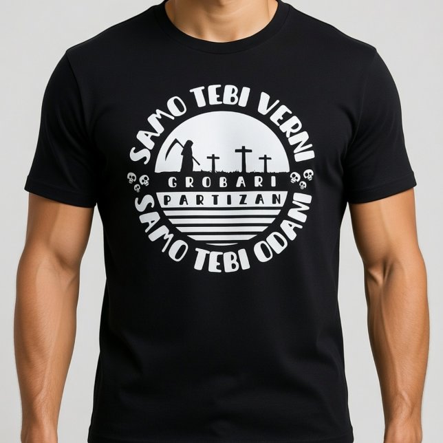 Grobari Partizan Crno Beli  T-Shirt (Von Creator hochgeladen)