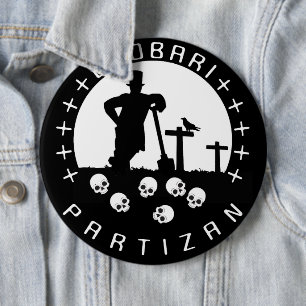 Grobari Partizan Lobanje Button