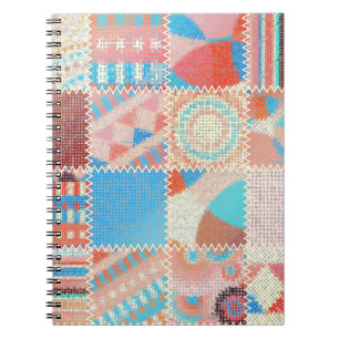 Grobe Canvas-Patchwork: Texturiertes Vintage-Muste Notizblock