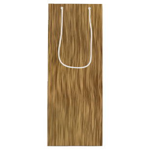 Grobe Faux-Holz-Optik in natürlicher Farbe Geschenktüte Für Weinflaschen