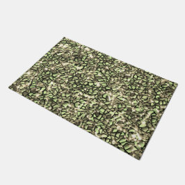 Grobgrüne Sepia-Mosaikschichten und Glitzern Fußmatte