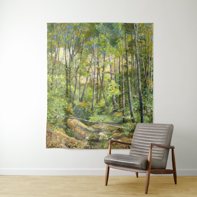 Grobmalerei Aquarell auf Seide Wandteppich (Beispiel)