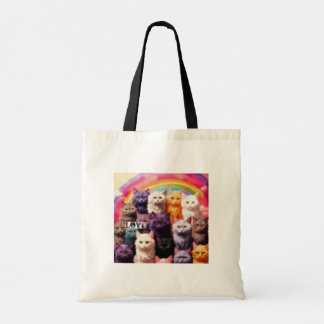 Grocery Bag with Cat Illustration Tragetasche