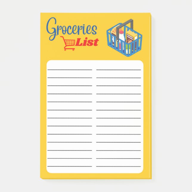 GROCERY LIST POST-IT KLEBEZETTEL (Vorderseite)