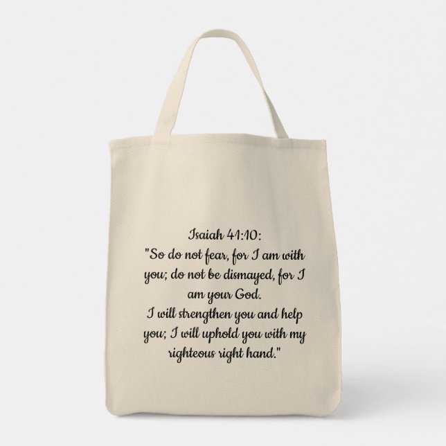 Grocery Tote Bag with Bible Faith Over Fear Floral Tragetasche (Rückseite)