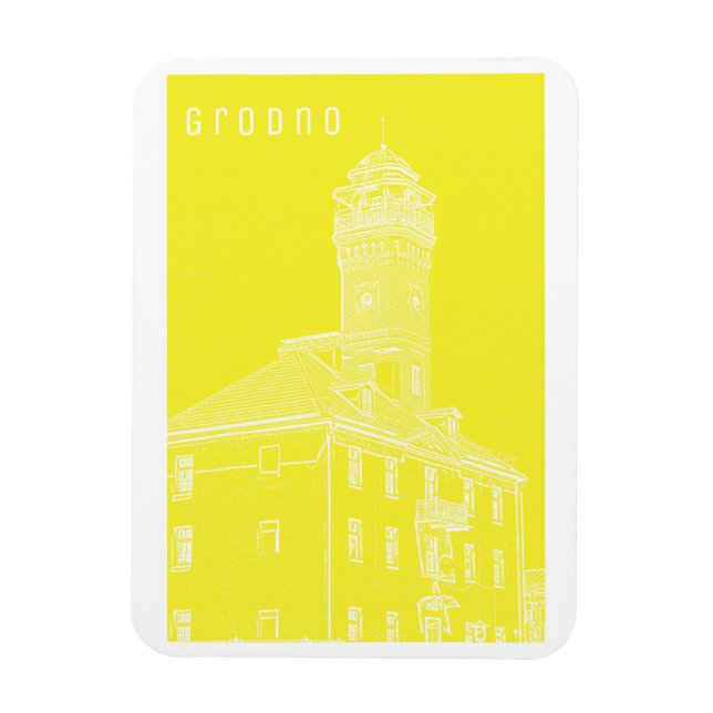 Grodno Belarus Architektur Stadt Aussicht Wassertu Magnet (Vertikal)