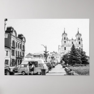 Grodno Belarus Stadt Architektur Leben Menschen Poster