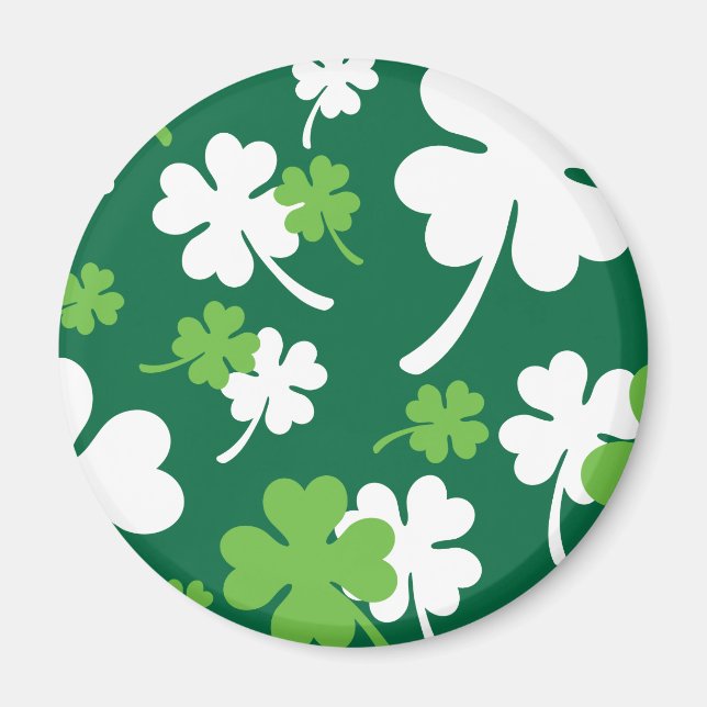 Groen klavertje vier blaadjes. St. Patrick's Day Magnet (Vorne)