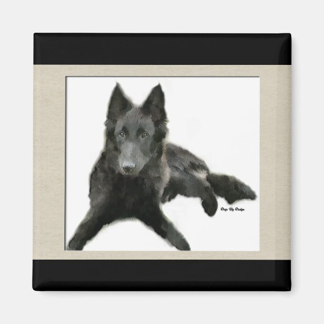 Groenendael Belgisches Schaffenhund Magnet (Vorne)