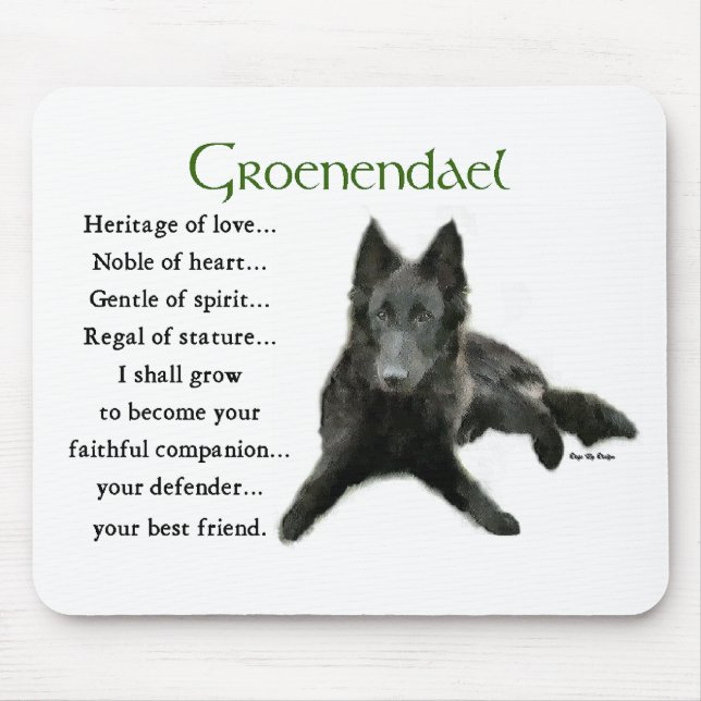 Groenendael Belgisches Schaffenhund Mousepad (Vorne)