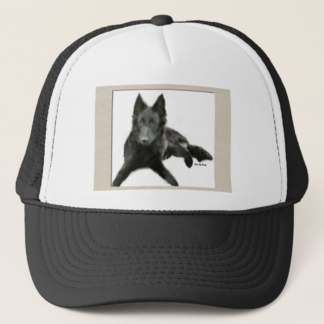 Groenendael Belgisches Schaffenhund Truckerkappe (Vorderseite)
