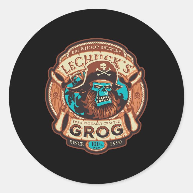 Grog - Kungebäck - Affeninseln 1 Runder Aufkleber (Vorderseite)