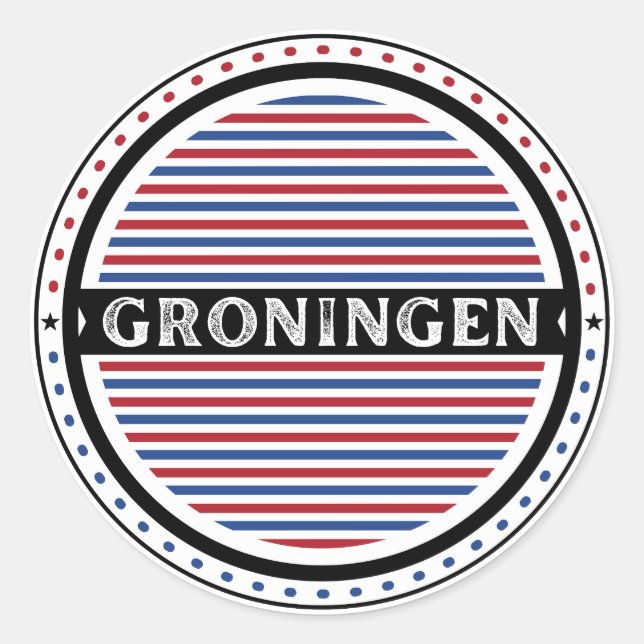Groningen City Pride Emblem – Dutch Identity Runder Aufkleber (Vorderseite)