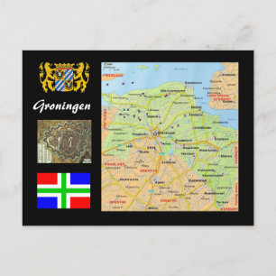 Groningen - Landkarte der Niederlande Postkarte