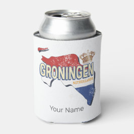 Groningen Netherlands Retro Map Vintag Dosenkühler