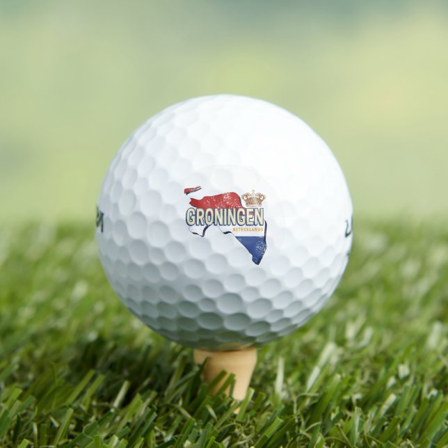 Groningen Netherlands Retro Map Vintag Golfball (Insitu T-Shirt)