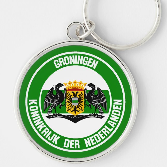 Groningen Round Emblem Schlüsselanhänger (Vorne)