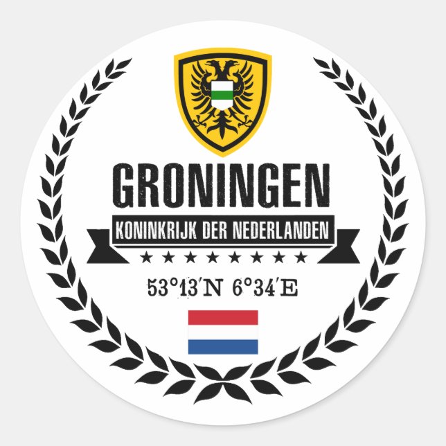 Groningen Runder Aufkleber (Vorderseite)