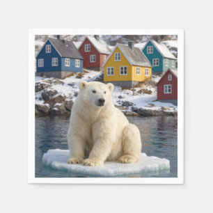 Grönland-Eisbär auf einer Eisscholle Serviette