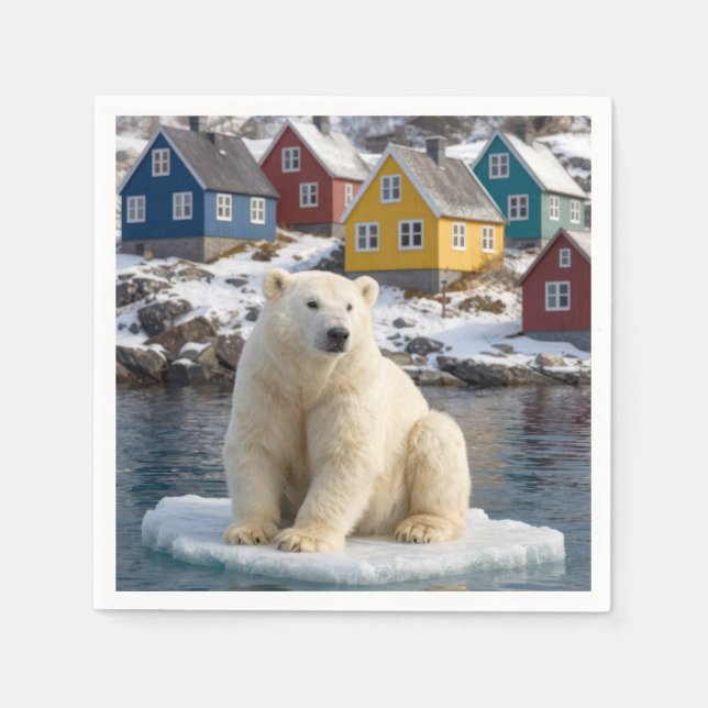Grönland-Eisbär auf einer Eisscholle Serviette (Vorderseite)