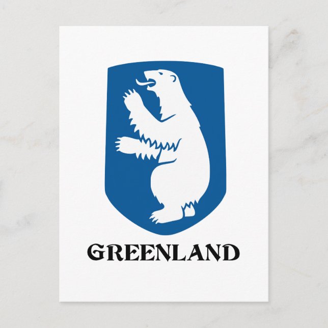 GRÖNLAND - Emblem/Symbol/Wappen/Fahne Postkarte (Vorderseite)