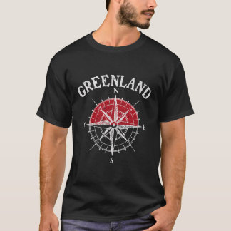 Grönland Flag Tour Compass Travel Souvenir Greenl T-Shirt