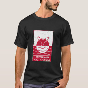 Grönland-Flagge Arktischer Ozean Wal Schwanz Minim T-Shirt