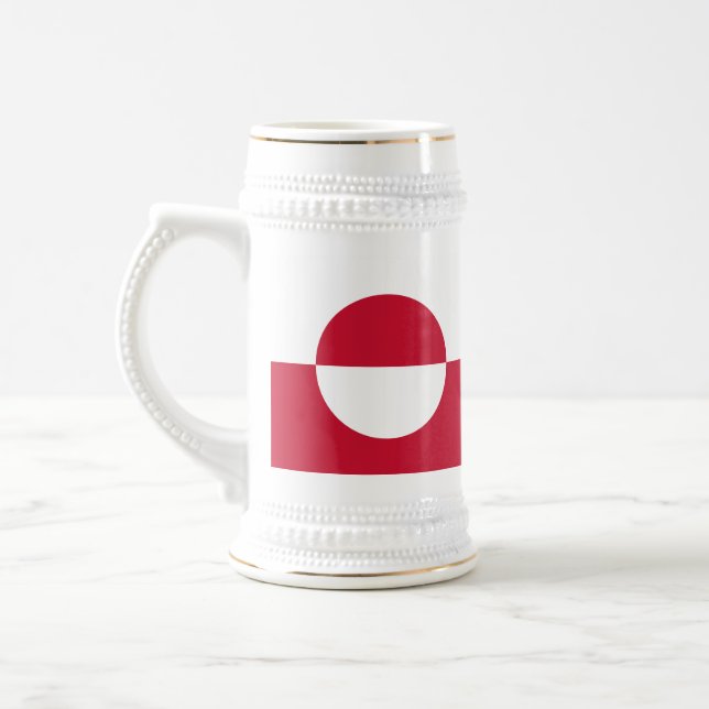 Grönland-Flagge Bierglas (Links)
